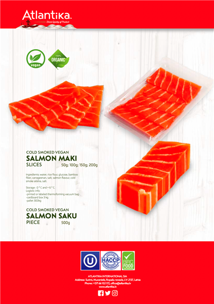Cold smoked vegan salmon